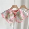 42*43cm Print Flower Sunscreen Shawl Scarf Decoration Fake Detachable Collar Protect Neck Shoulder Women Girl Dress Accessories