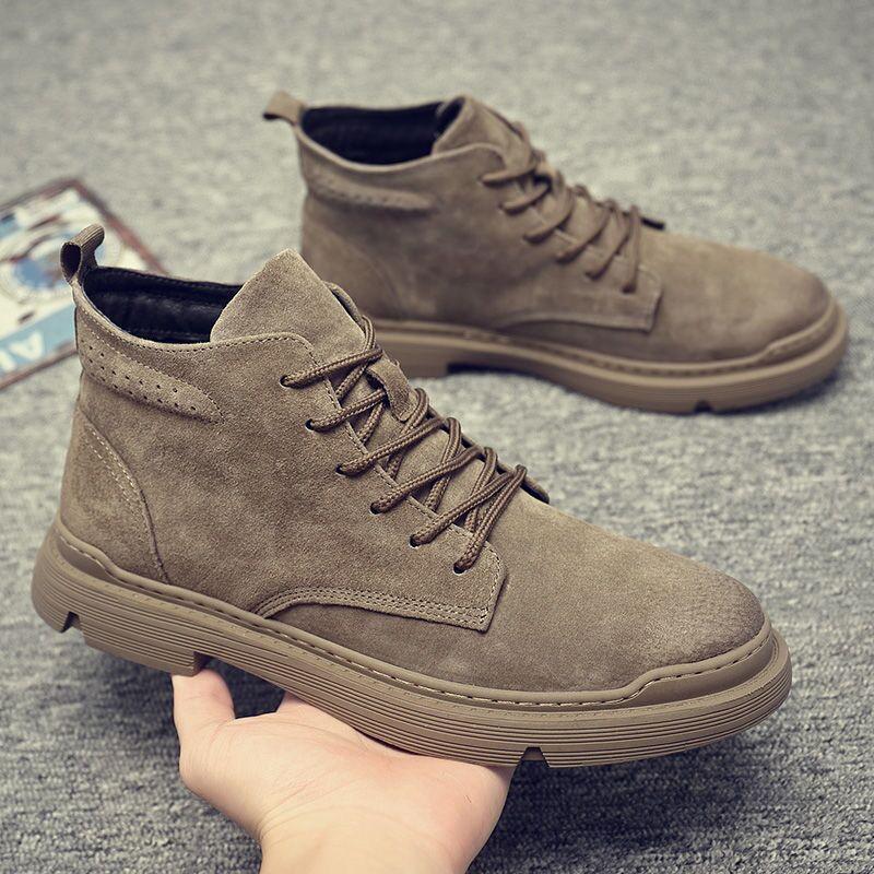 Men Winter Boots Plush 2022 Winter Casual Boots Men Brand Ankle Botas Trend Leather Lace-Up Men S Boots Warm Snow Boots 39