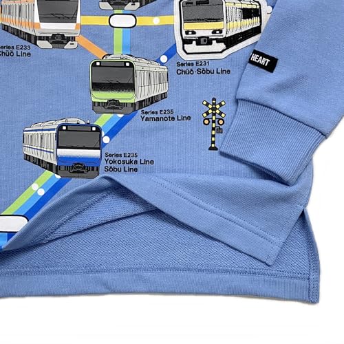 Kiejun Kids' JR Local Line Sweatshirt, Keihin-Tohoku Line, Chuo Line, Sobu Line, Yamanote Line, Yokosuka Line, Train, JR East Railroad Crossing, Route