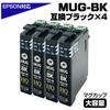 Eco Ink Black Increased Edition Set of 4 Black Mug Set Compatible Ink Cartridge for Epson EPSON Mug Large Capacity MUG-BK EW-452A EW-052A