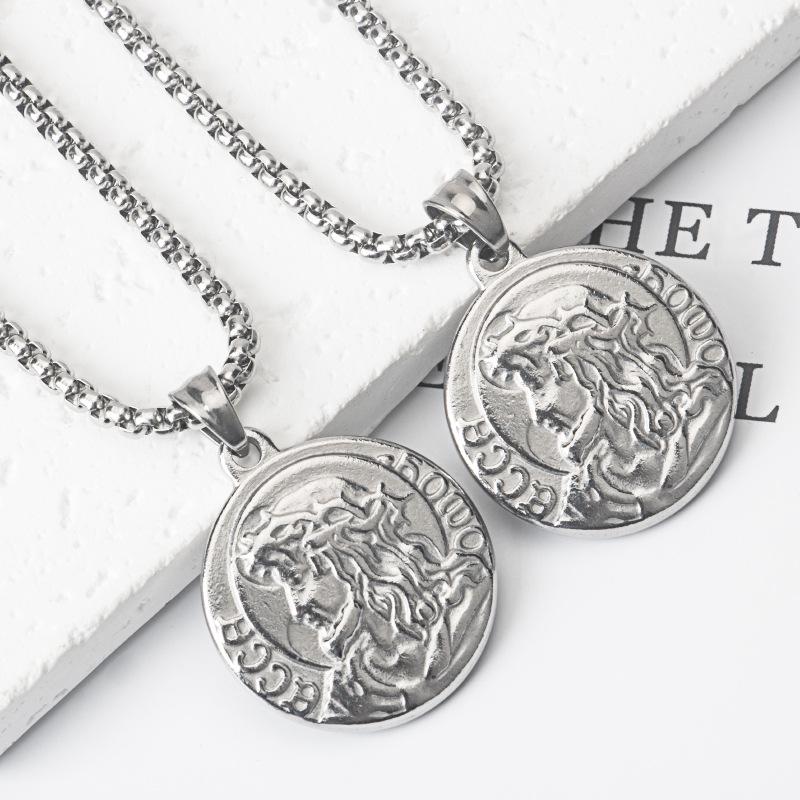 

Versatile Stainless Steel Portrait Pendant Necklace for Couples