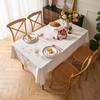 Ying Cross-Border Cotton Linen Embroidered Tablecloth, French Retro American Style, Rectangular.
