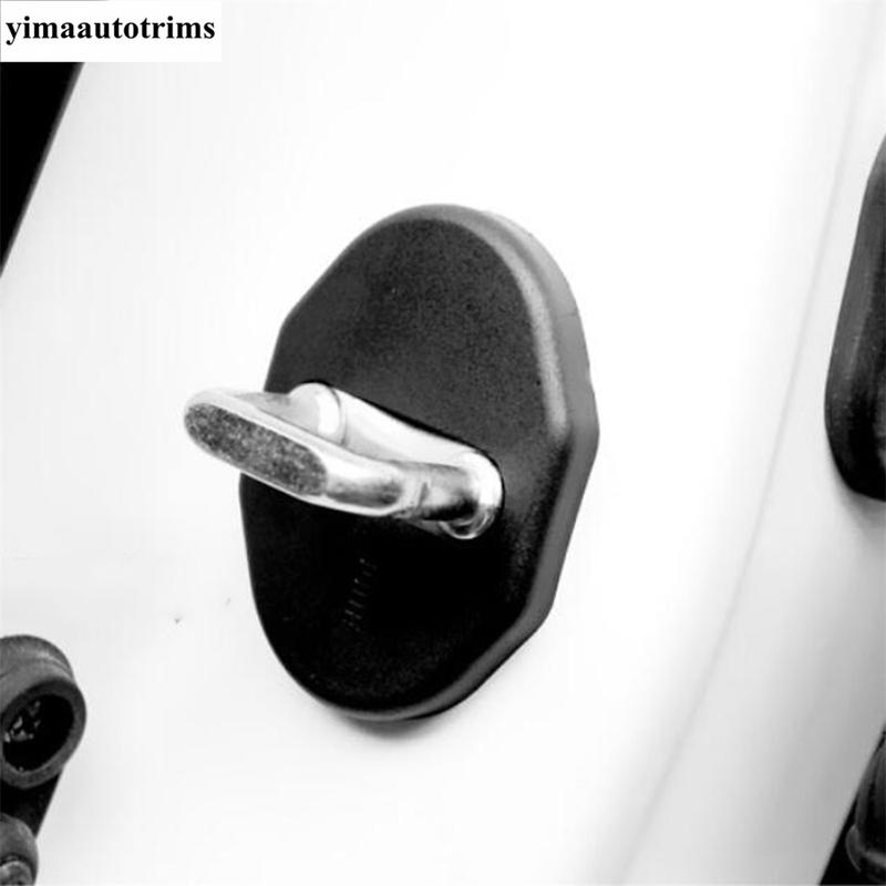 4Pcs Car Door Lock Buckle Plastic Protective Cover Kit Accessories For Mitsubishi Outlander / Pajero Sport / ASX 2013 -