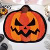 Absorbent Floor Mat for Home Halloween Bath Mat, Non-Slip Fluffy Ghost Rug, Gothic Pumpkin Water-absorbent Entryway Rug Bathroom Washable Area
