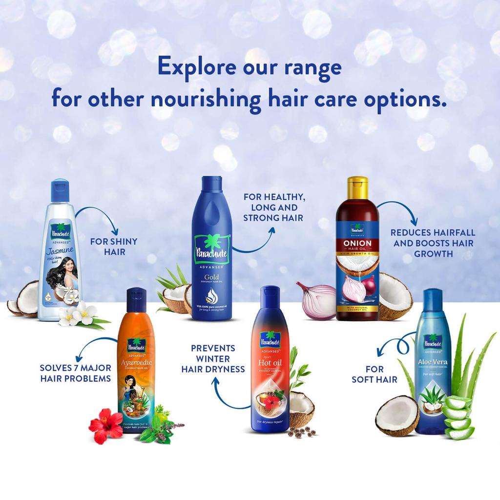 PARACHUTE Jasmine Hair Oil With Coconut & Vitamin E For Shine & Strength, Light Non Sticky Formula, 500ml Pack For All Hair Types