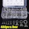 Stainless Steel Spring Lock Washers Metal O Rings Flat Gaskets Set Fasteners Hardware Assortment Kits M2 M2.5 M3 M4 M5 M6 M8 M10