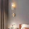 Antora - 55 Cm Cylindrical Wall Lamp, Transparent Glass, Elegant Gold