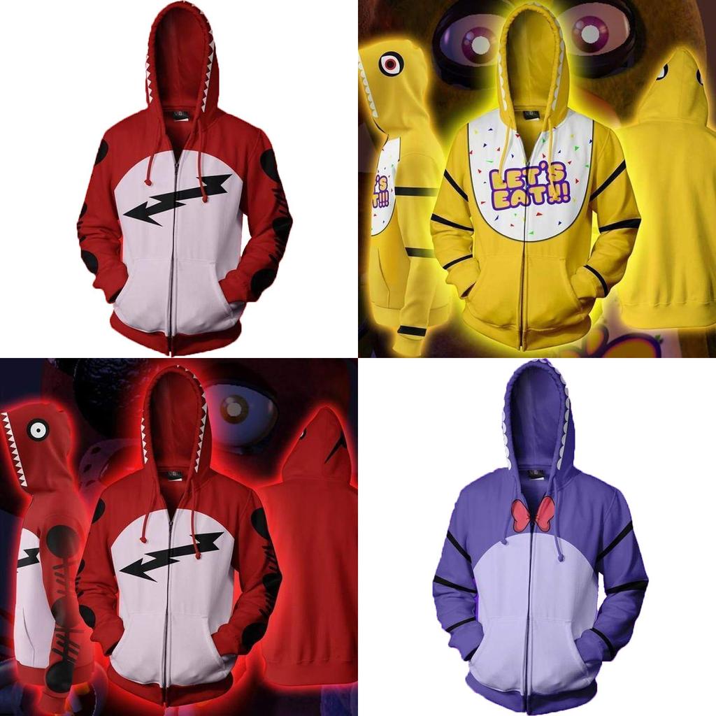 Prémiová mikina s kapucí Five Nights At Freddy's Fnaf Cosplay kostým s živým vzorem