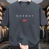 NORWAY Men's Short-sleeved T-shirt with Round Neck and Print, 100% Pure, Sporty, Casual, Loose-fitting, with Summer Print