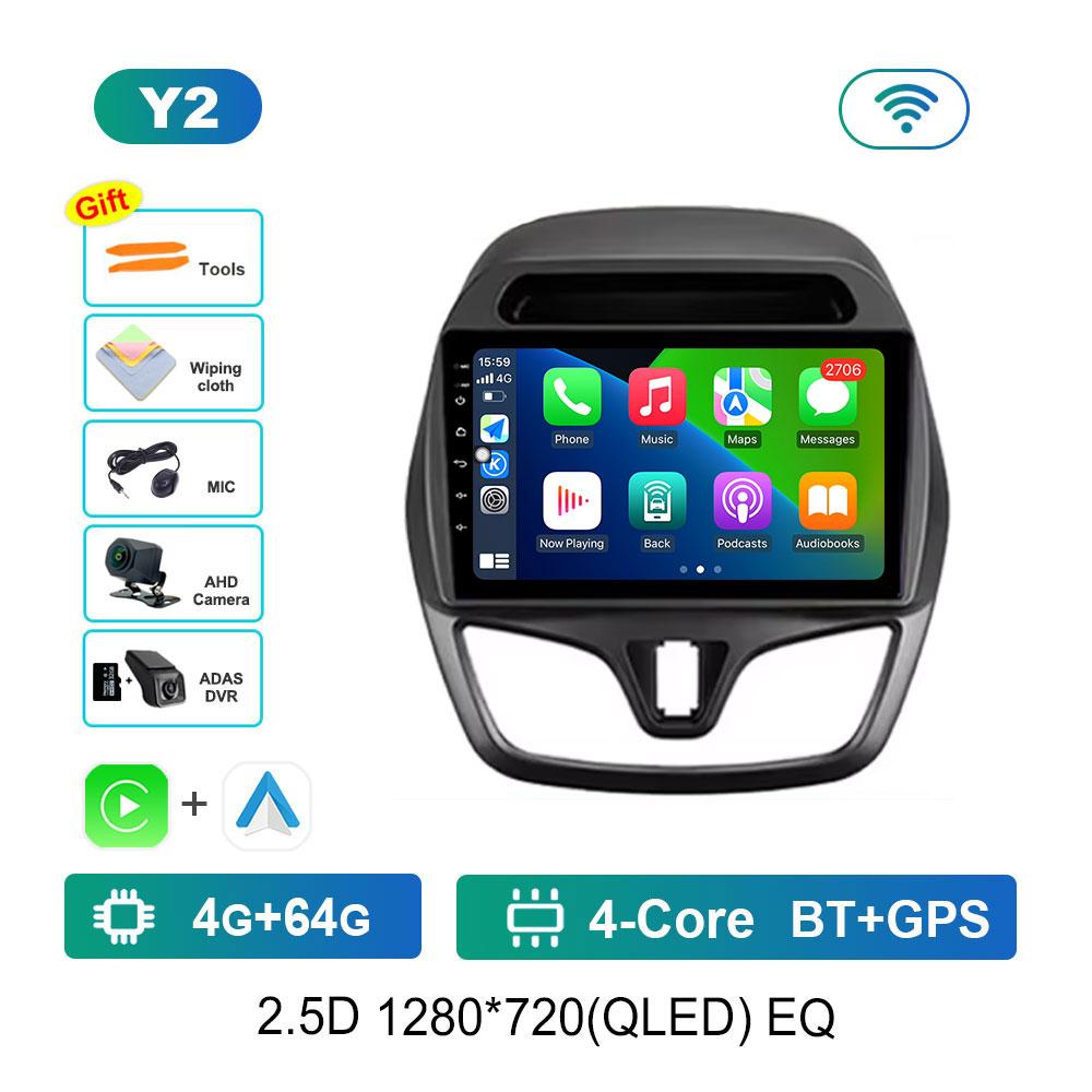 Auto Video Multimedia Player DSP Stereo 2.5D Bildschirm für Chevrolet Spark Beat 2015 - 2017 Navigation GPS Android 14 System WiFi