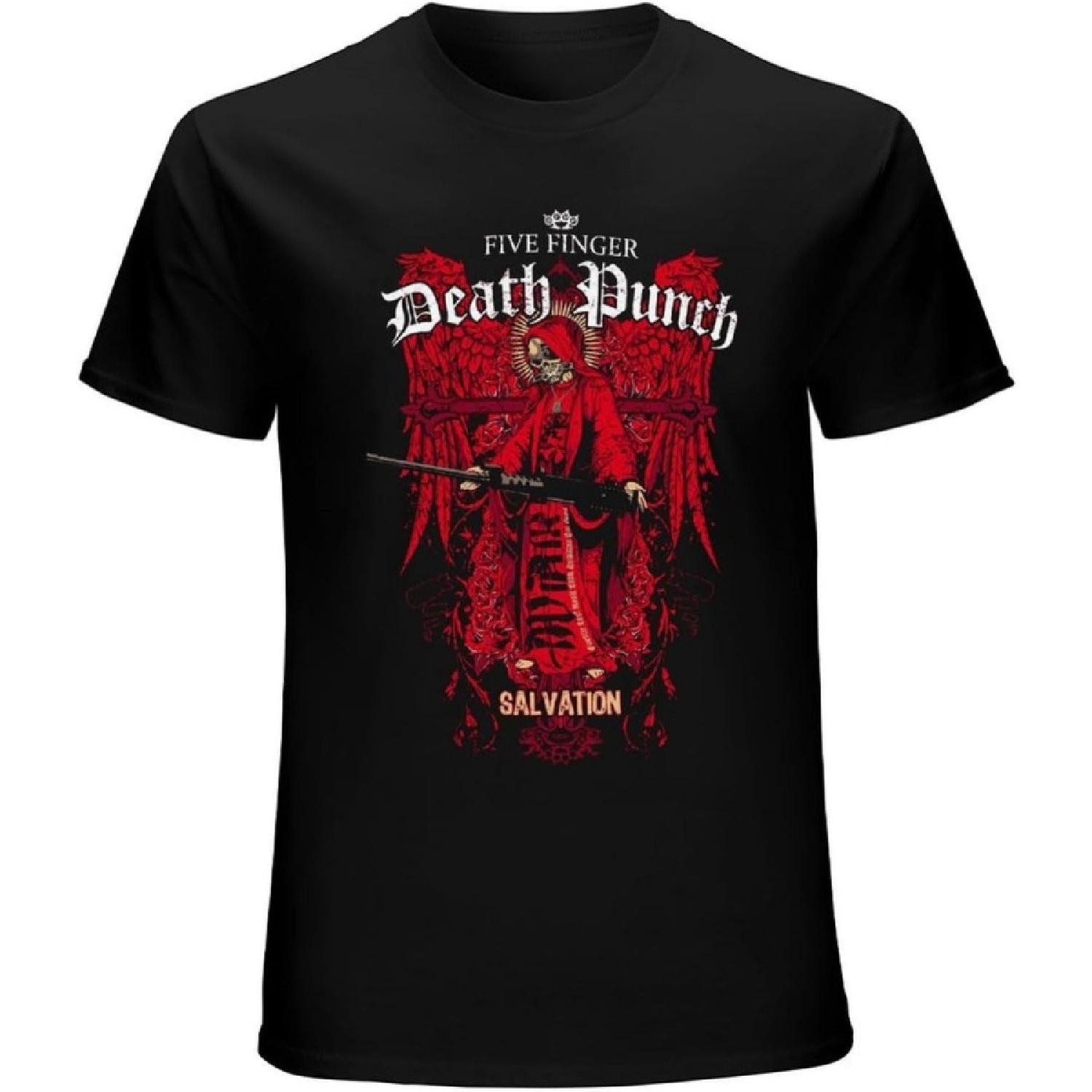 xhaxhi Men s T-Shirt Five Finger Death Punch, 5FDP Men s Short Sleeve T-Shirt Crew Neck Cotton Lightweight Loose Fit(3) S
