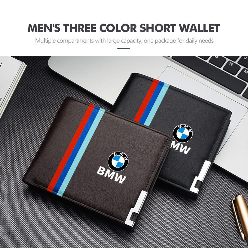 Leather Car Men's Wallet Card Clip Ticket Storage Bag For BMW E87 E70 E91 E30 G20 E92 E93 E60 E46 E90 G30 E53 X1