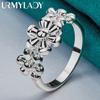925 Sterling Silver Three Flower 7-10# Ring For Women Fashion Jewelry