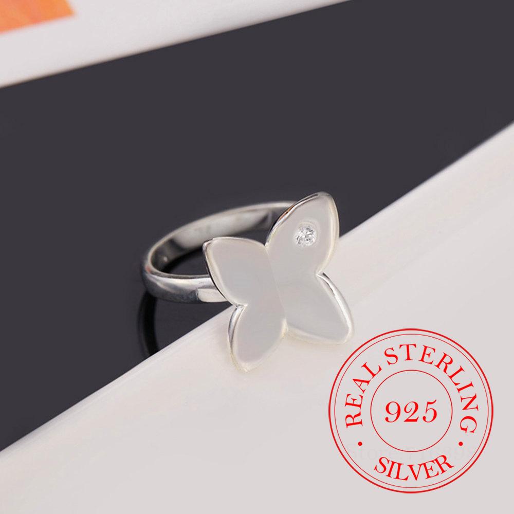 925 Sterling Silver Butterfly Zircon Ring for Women Men Fashion Wedding Engagement Party Gift Charm Jewelry