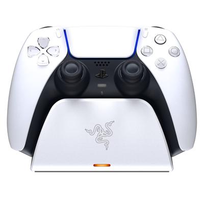 Razer Quick Charging Stand for PlayStation 5 Quick Charge Curved Cradle Design PS5 DualSense Wireless Controller One Hand Operation USB Powered White
