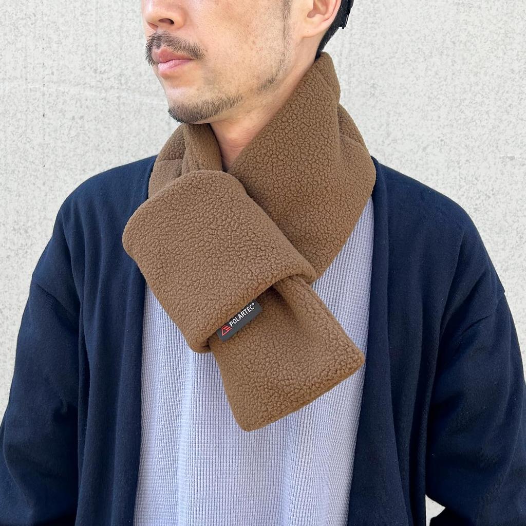 Basic Enchi POLARTEC Short Muffler Polartec Down One Size Fits Black - Muffler, Warm, Lightweight, Cold-Resistant, Fleece, Men's & Women's, All,