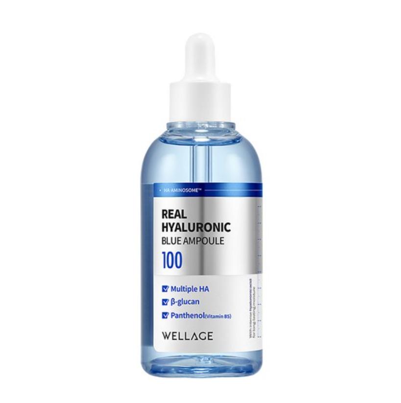 WELLAGE Real Hyaluronic Blue 100 Ampoule – Intense Hydrating & Plumping Serum 100ml