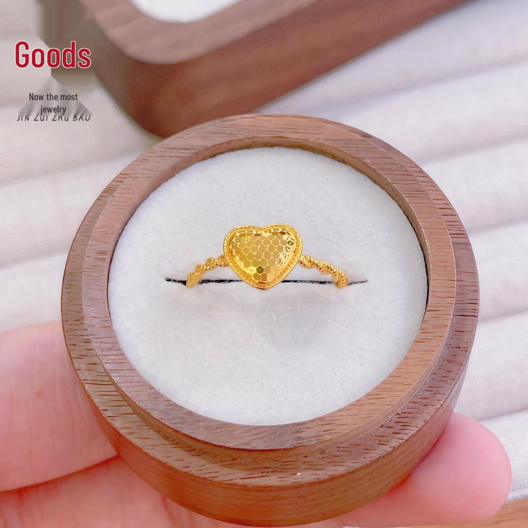 Роскошное блестящее кольцо «Чешуя дракона, персиковое сердце» - Регулируемое, универсальное, высококачественная женская мода