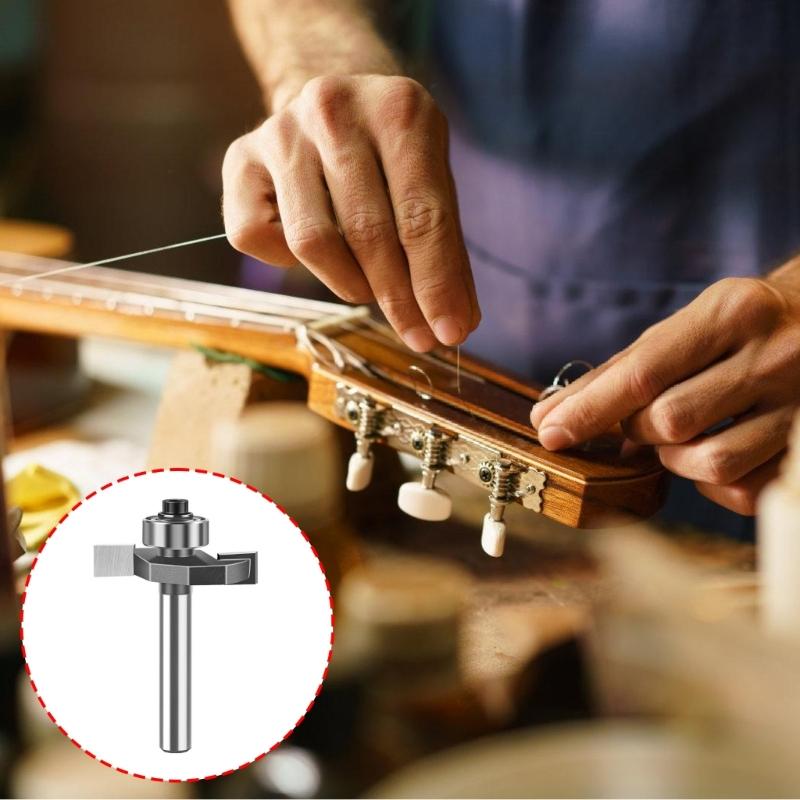 T Type Milling Cutter Trimming Machine Guitar Edging Inlay Slot Tool Guitar Making Tool Slotting Cutter Easy to Use