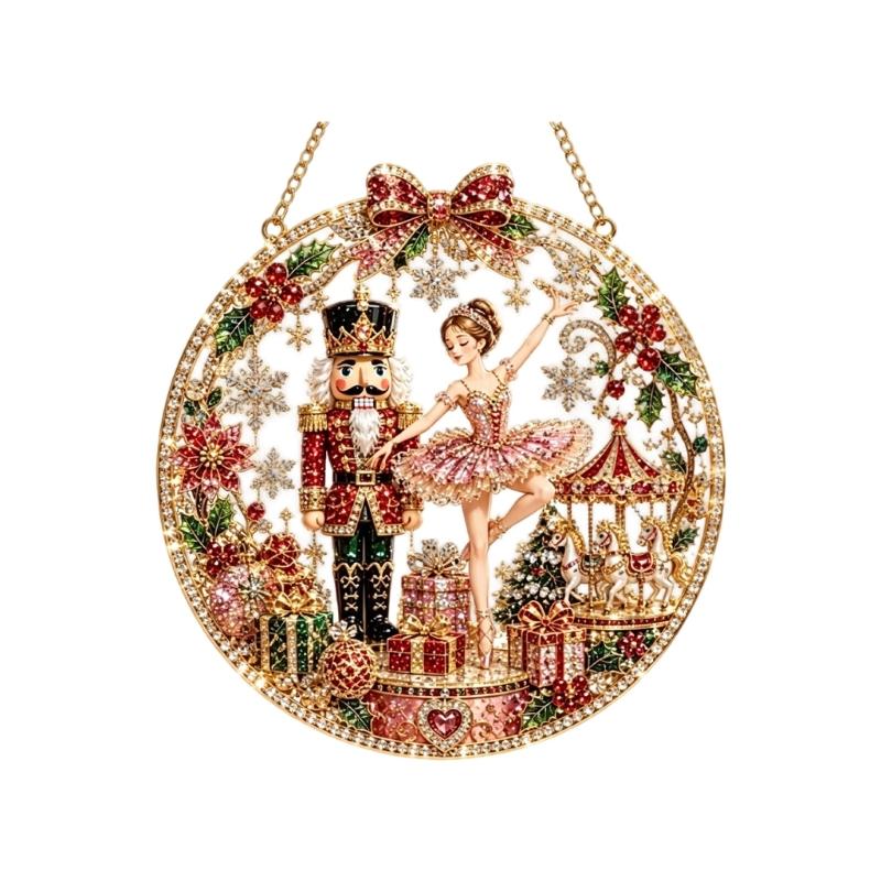 Seasonal Christmas Acrylic Ornament DIY Kits with Drill Art Finish, Top Chain, Selected Style, Tool Set Home Use