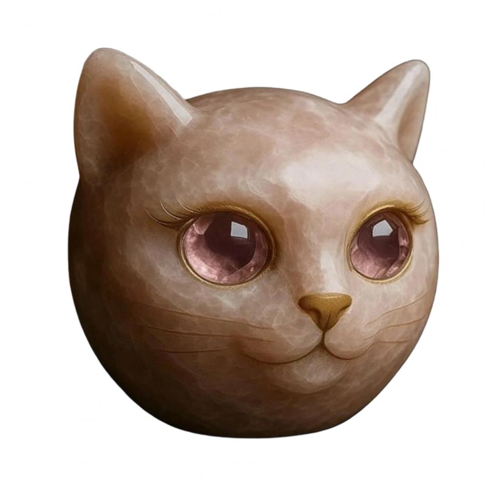 Resin Cat Ornament Balancing Cat Sculpture Hand-carved Cat Stone Sculptures Elegant Home Decor Healing Stones for Lovers Mini