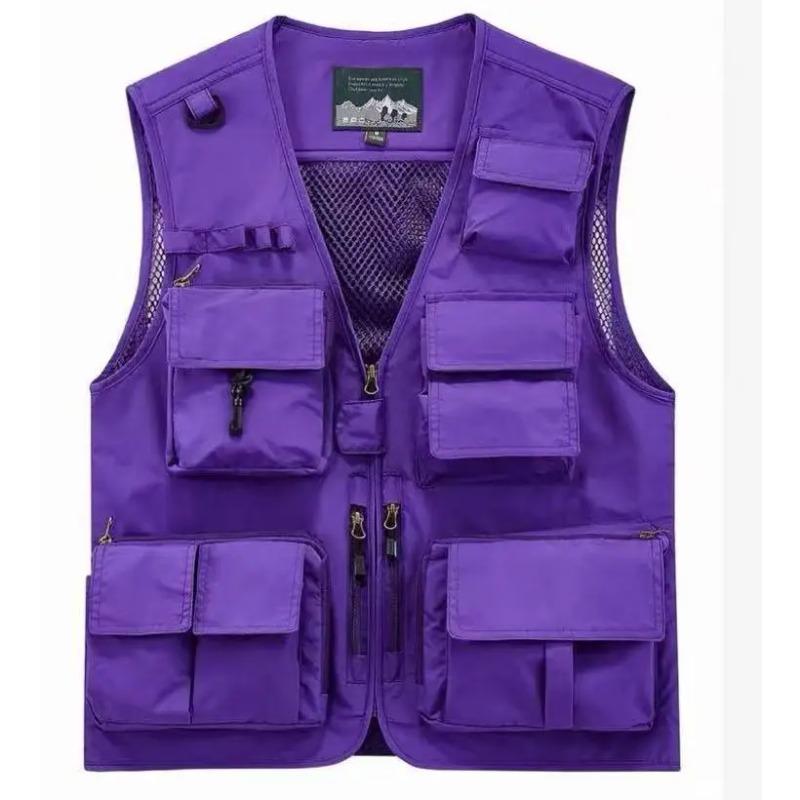Summer Men Mesh Pockets Fishing Photography Breathable Vests Coats Men Outdoor Waistcoats Sleeveless Jackets
