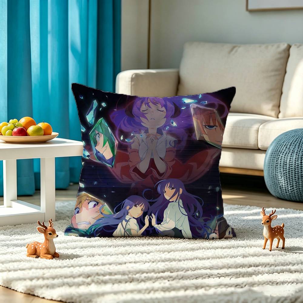 H-Higurashi When They Cry Pillow Case Square Double-Sided Sofa Cushion Cover Bedroom Bedside Pillow