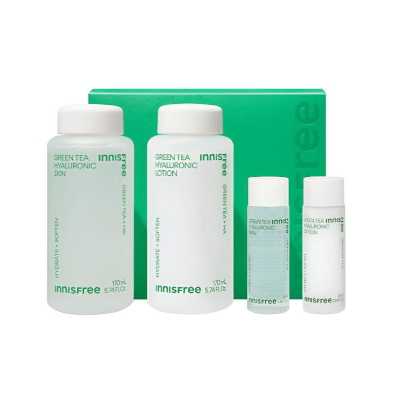 Набор для ухода за кожей Innisfree Green Tea Hyaluronic – Увлажняющий набор: тонер и лосьон