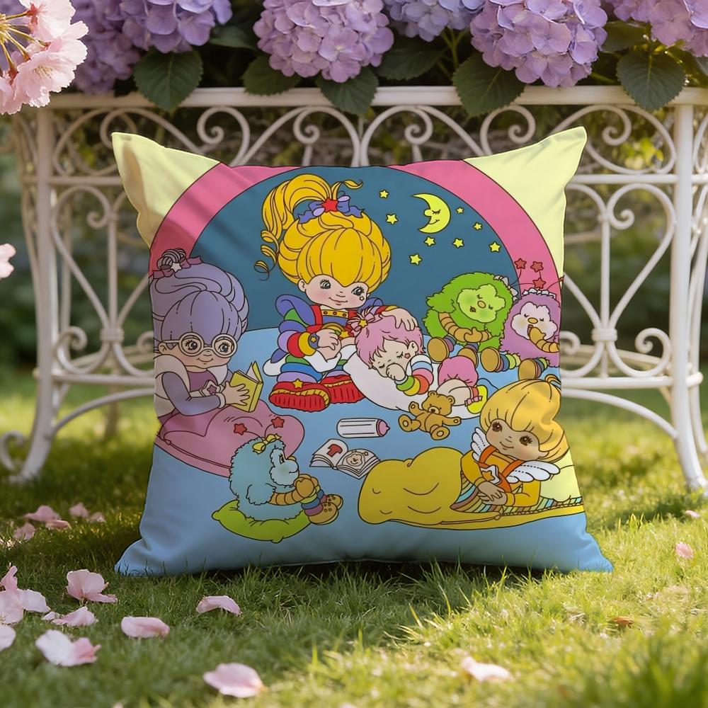 R-Rainbows Cute Brite Cushion Cover Home & Car Dual-Scene Pillow Cover: Reversible for Premium Comfort