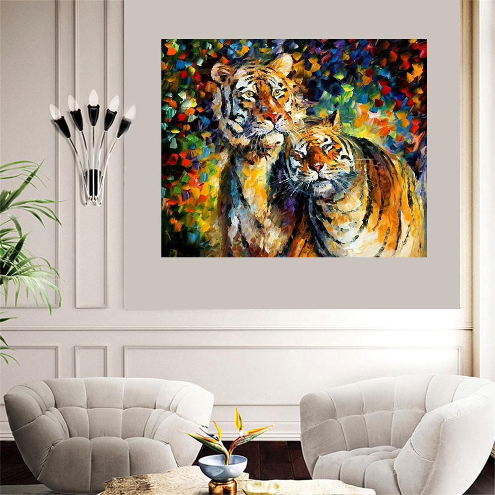 5D-Diamant, quadratisch/rund, Diamant-Stickerei, bemalter Tiger, DIY-Mosaik, Heimdekoration