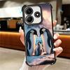 Penguins Love At The North Pole Soft Phone Case For Xiaomi Redmi Note 14 15 Pro Plus 13 12 11S 11T 5G 10 9S 9 Plating Anti-Fall