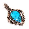 Turquoise 999 Copper Wire Wrapped Pendant, Handmade Gemstone Pendant Jewelry, Gifts For Wife Brand New Pendant