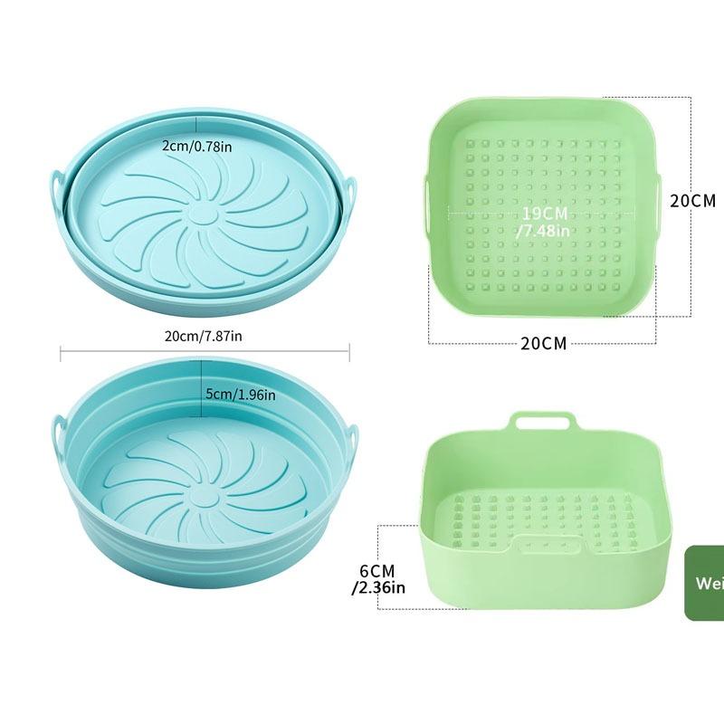 Round Collapsible Baking Sheet Air Fryer Silicone Pot Thick Reusable Silicone Square Air Fryer Liner Baking Tray Baking Utensils