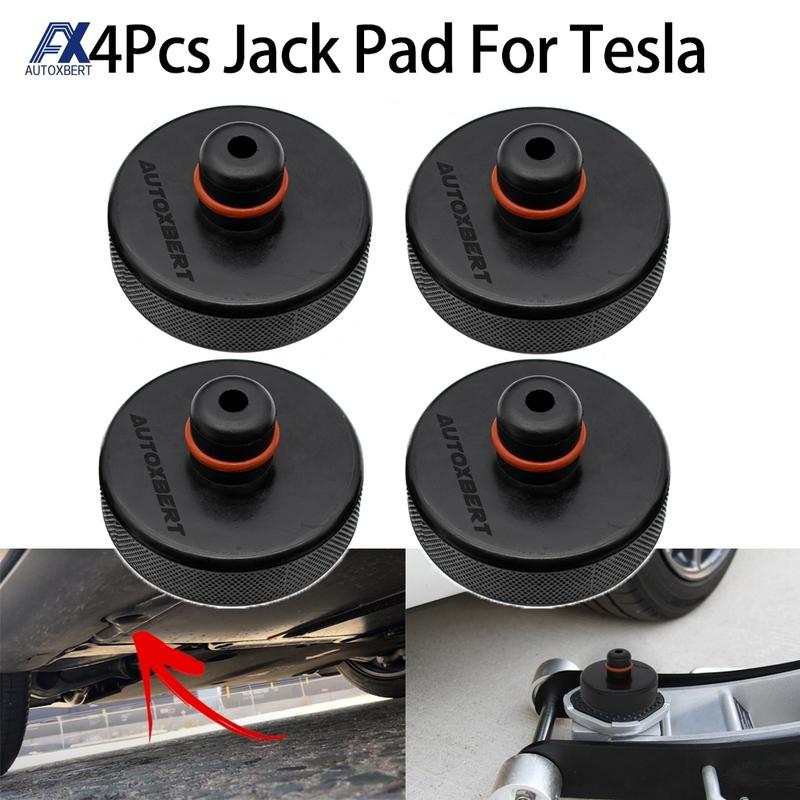 4x For Tesla Model 3 Model S Model X Model Y Car Jack Pad Adapter Rubber Battery & Chassis Protection Black For Lifting Support