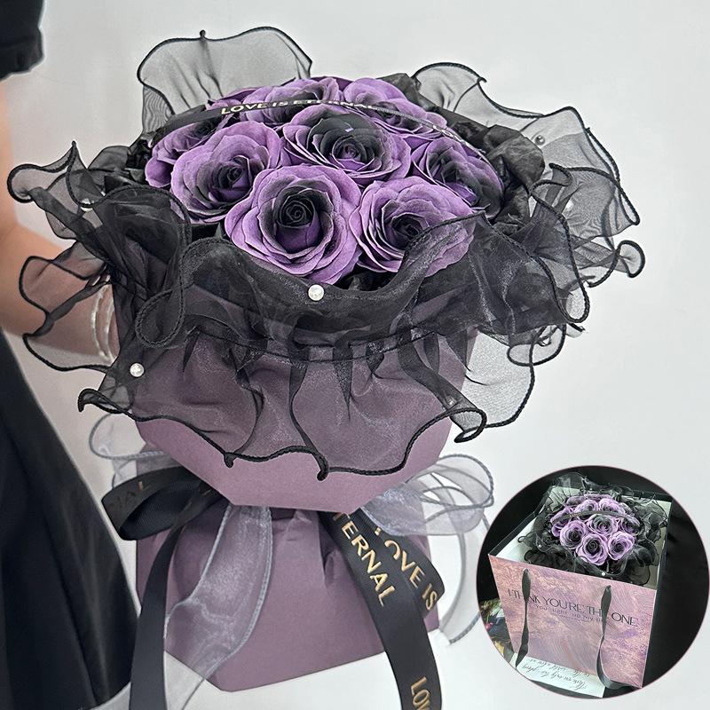 19 fejes mű rózsacsokor Valentin-napi ajándék művirág rózsa szappan csokor esküvőre, születésnapi partira DIY ajándék