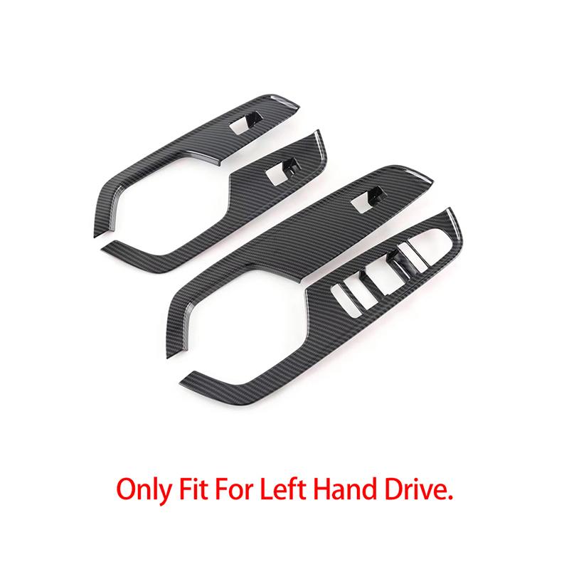 Styling Window Glass Lifting Buttons Panel Decoration Cover Trim For BYD Han  LHD Carbon Fiber Color Interior Accessories
