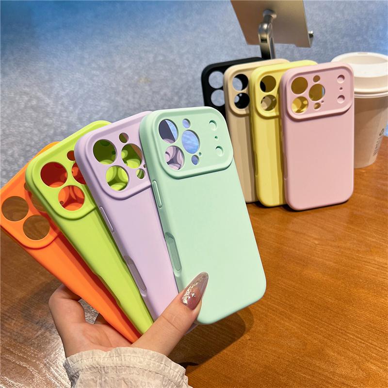 Active Touch Camera Button Matte Liquid Silicone Case For iPhone 17Air 17 17Pro 17Pro Max Neon Color Lens Protection Back Cover
