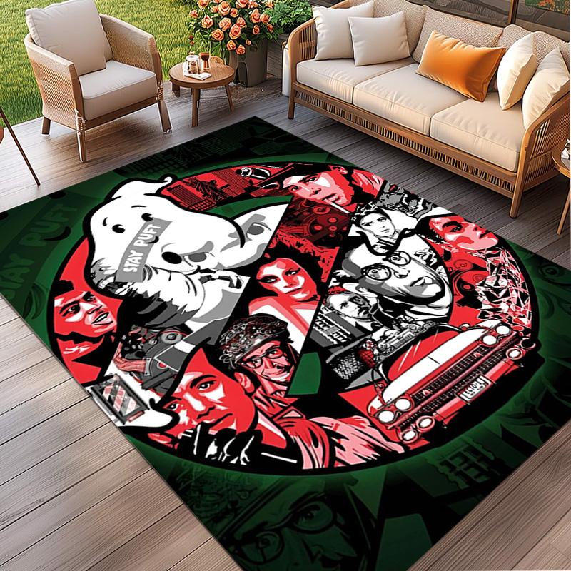 Ghostbusters Print Rug, Washable Floor Carpet, For Entryway Dorm Laundry Room Office Study, Home Decor Birthday Christmas Gift