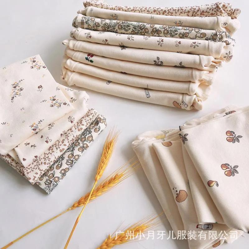 Children's Pure Cotton Sleep Set-Cartoon Floral Boys Girls Pajamas Soft Kids Lounge Wear Suit Comfortable Sleepwear Size 80-120