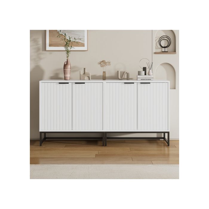 Buffet moderne Commode avec 2 portes à vide, - Dimensions : L160/T40/H80 cm