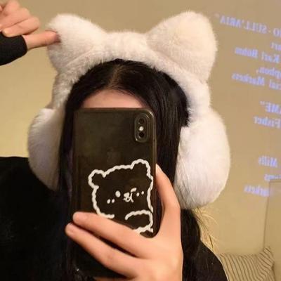 Cold Protection Faux Fur Cat Ear Earmuffs Thermal Thicken Winter Ear Cover Windproof Keep Warm Plush Earflap Outdoor