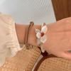 Acrylic flower woven wood bead two-piece bracelet light luxury niche fashion versatile high-end temperament jewelry