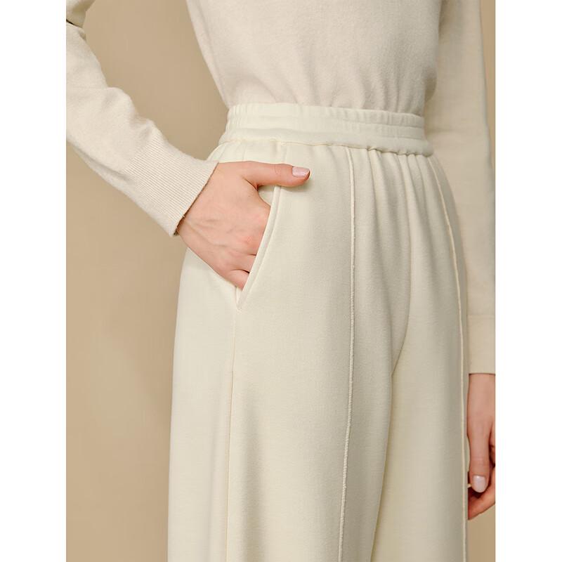 INMAN Women's Casual Wool Blend Knitted Wide-Leg Pants