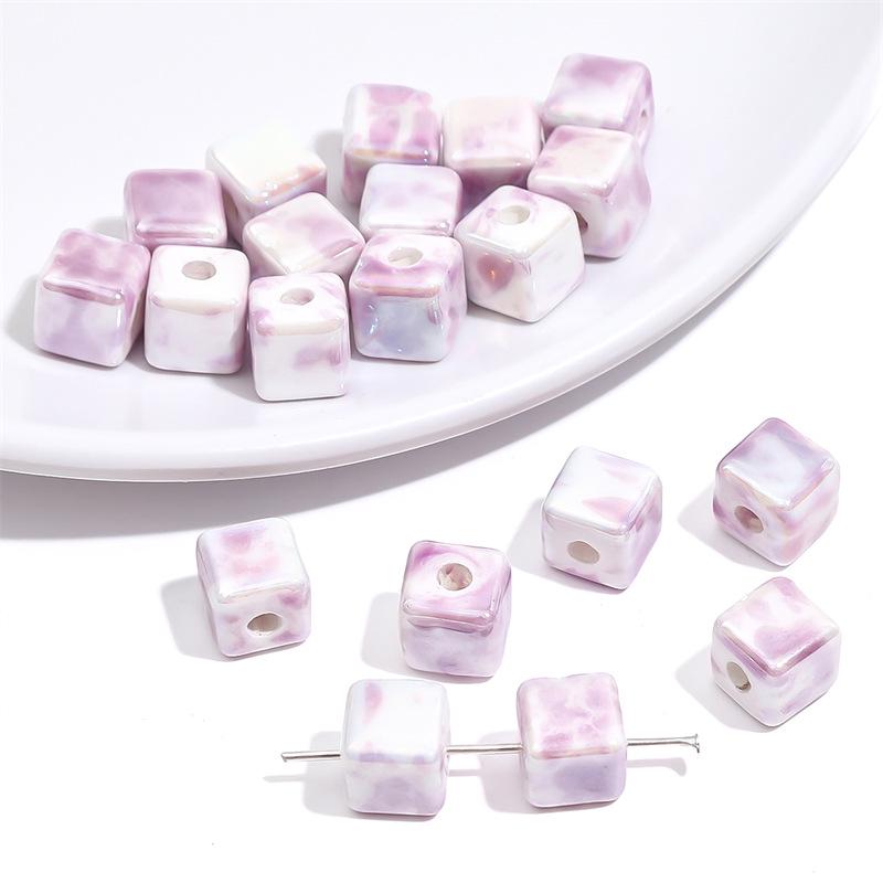 Five-Petal Flower Ceramic Beads for DIY Jewelry Making