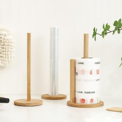 Durable Wooden Paper Towel Holder Anti-Skid Paper Storage Shelf Kitchen
