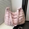 New Quilted Puffer Shoulder Bag for Women Large Capacity Tote Sling Bag Fashion Casual Crossbody Satchel Bag Female Handbag