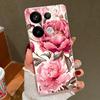 Flowers Leaves Print Case For Xiaomi 13T Redmi Note 15 Pro 4G Leather Texture Silicone Cover For Redmi Note 14 13 Pro+ 5G