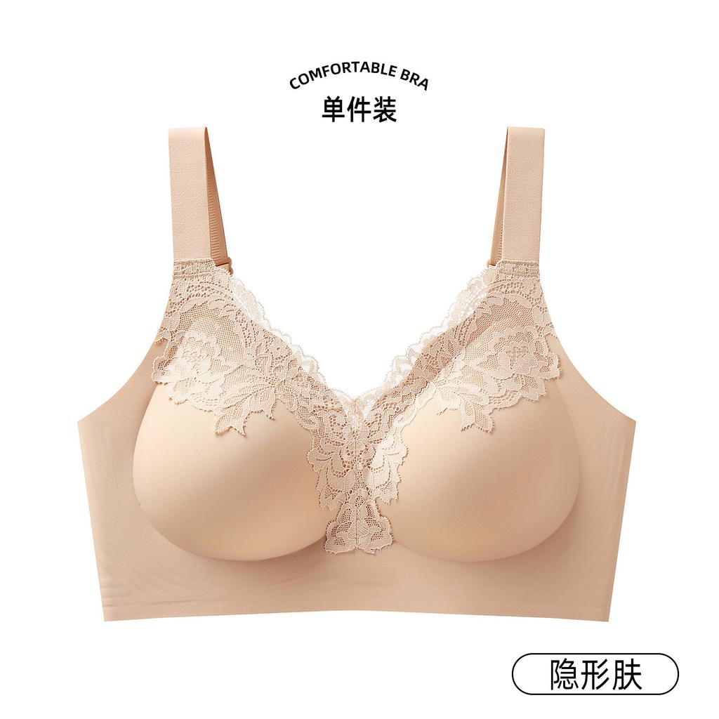 Women Plus Size Lace Bra No Underwire Push Up Support