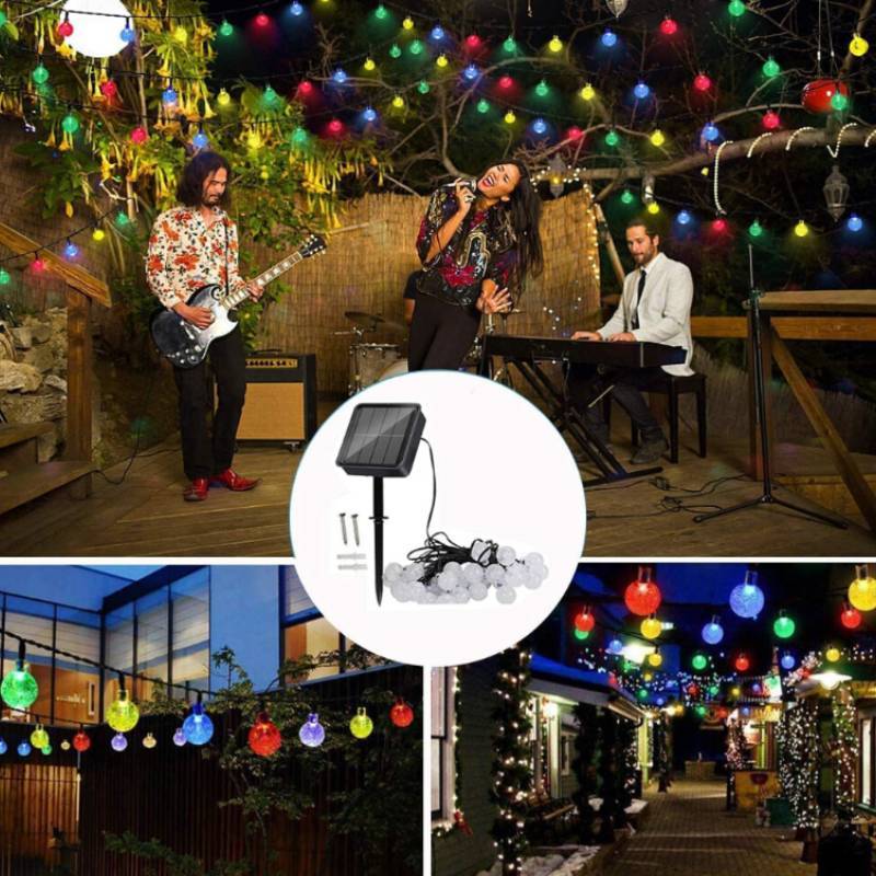 Solar Garden Led String Lights Waterproof For Patio Party And Holiday Decor