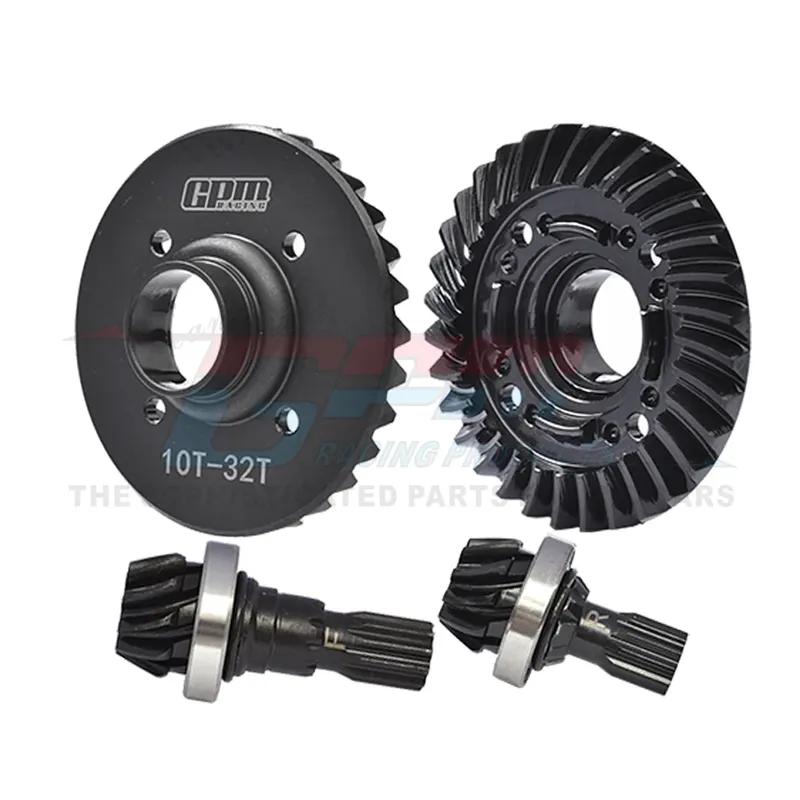 GPM for Traxxas 1/6 XRT 1/5 X-MAXX 8S Metal Steel Front Rear M1.6 32T Differential Ring Gear + 10T Pinion Gear 7790 +7791+ 7792